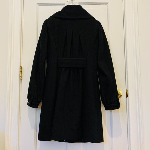 Guess Button-Up Wool Coat Mid Length Button Jacket Black Size Small - Picture 11 of 16